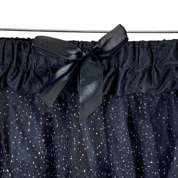 HOT TOPIC One Size Black Tulle Skirt With Layers and Silver Sparkle - Picture 3 of 6